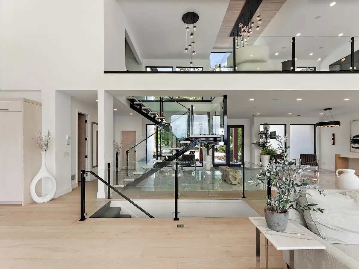 Expansive open-floor living space at a luxury Wayzata, Minnesota estate, captured by UAV Vision Media and Chris Blaeser — showcasing high-end drone-aided real-estate photography and sweeping interior design